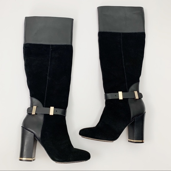 Hal Rubenstein Knee-High block Heeled Suede Boots - Picture 2 of 11